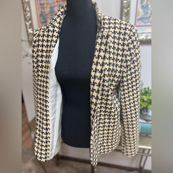VINTAGE AUSTIN REED LONDON - NEW YORK HOUNDSTOOTH CLASSIC BLAZER JACKET SIZE 14 - Picture 4 of 10